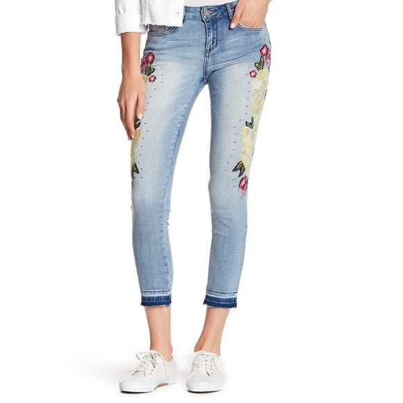 William Rast NEW Embroidered Studded Skinny Ankle Jeans Denim Womens NWT 🎉HP🎉 - Picture 5 of 10